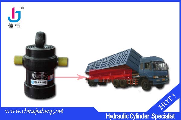 Side turn tipping hydraulic cylinder for dump truck